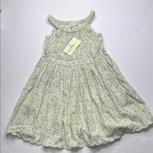 Green Smocked Ruffled Tiered Sundress